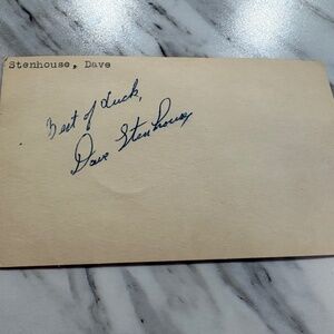 ⚾ Dave Stenhouse — Autograph Signed Index Card — Washington Senators — 1962 MLB